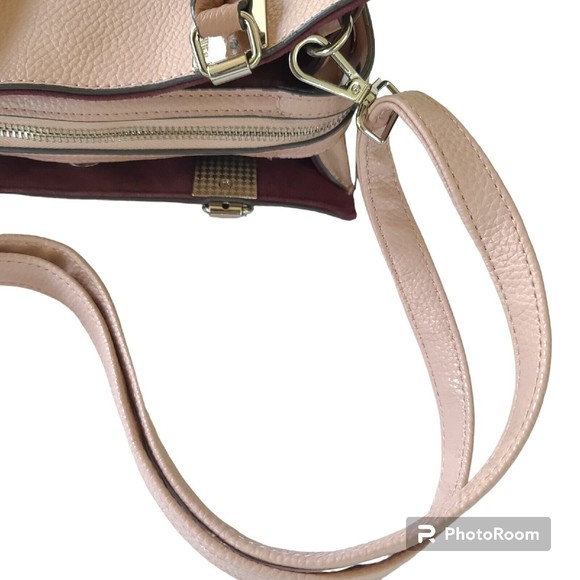 Steve Madden Crossbody Bag Purse Handbag Pink Blush Pebbled Logo - Picture 16 of 16